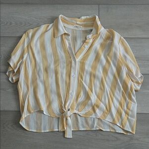 Levi's Women's Striped Button Down Shirt in Yellow and White